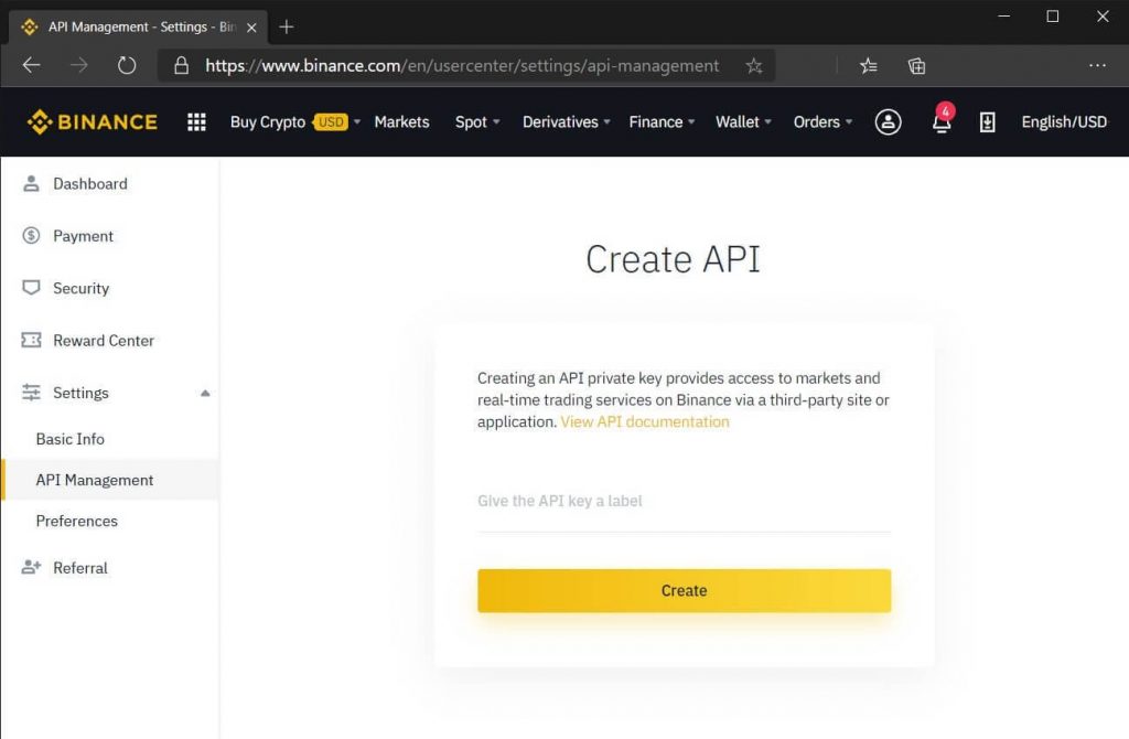 what is api binance