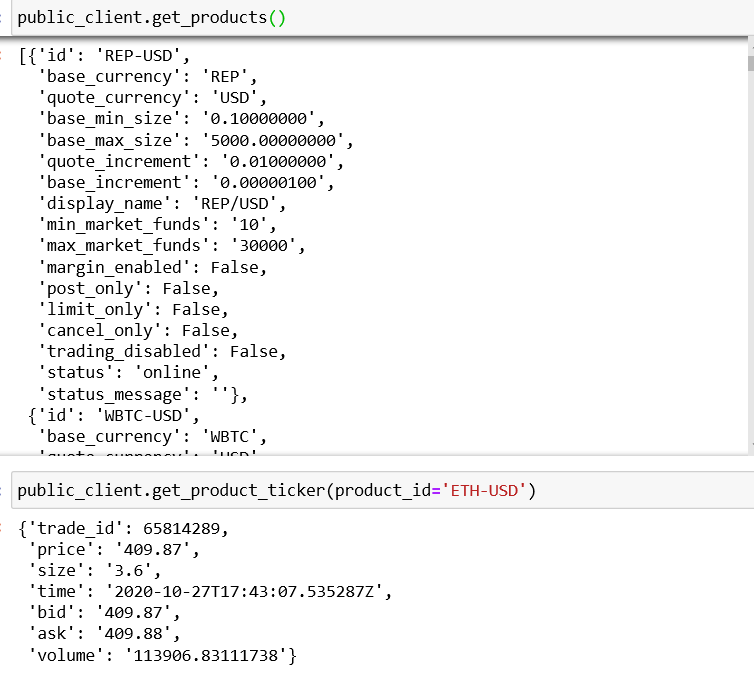 coinbase api historical data