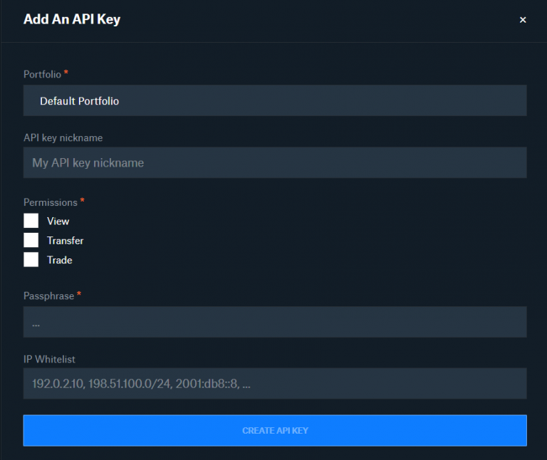 coinbase api permissions